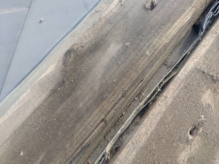 既存棟板金と貫板の撤去