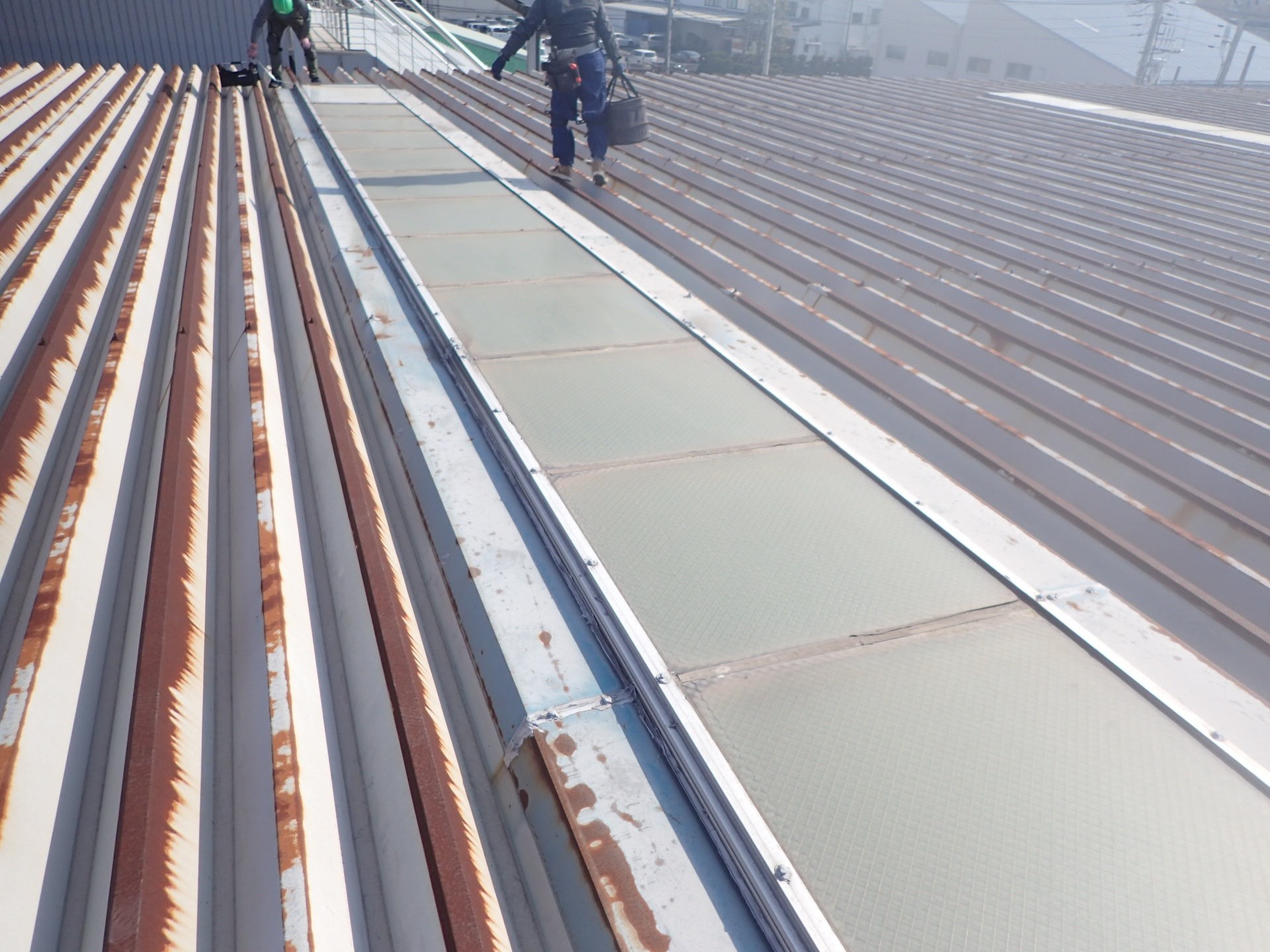 雨漏りした明り取り