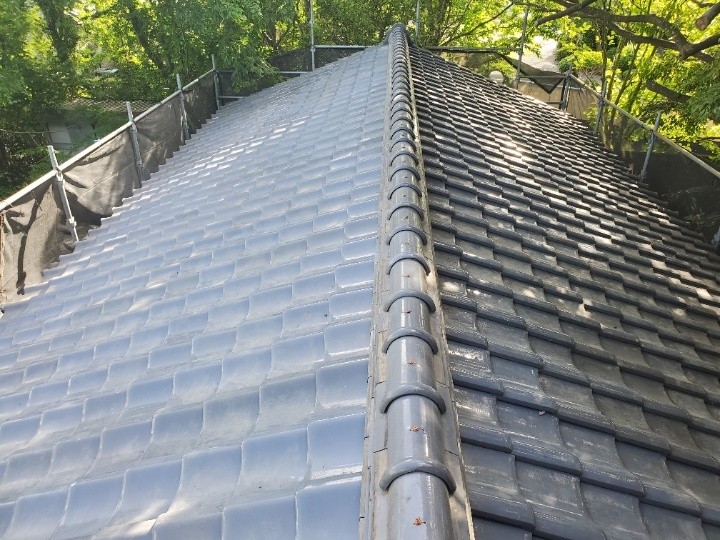 令和元年房総半島台風被害で棟が損壊した瓦屋根に棟取り直し工事を実施