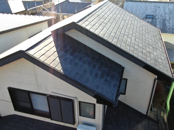 破風板（はふいた）の交換工事した外観