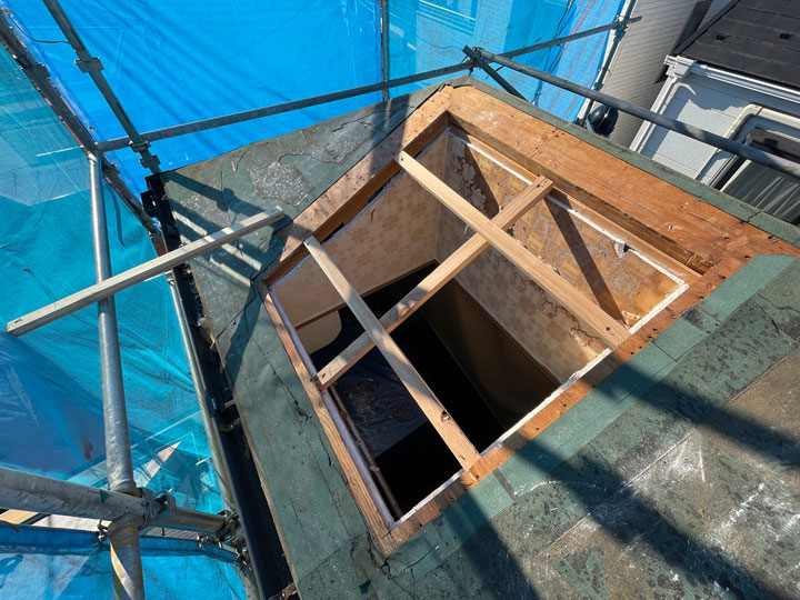 天窓撤去の様子