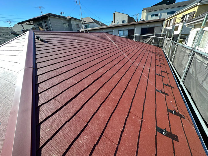 施工直後のスレート屋根