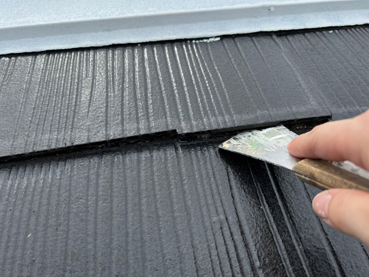 ヘラによる縁切り確認