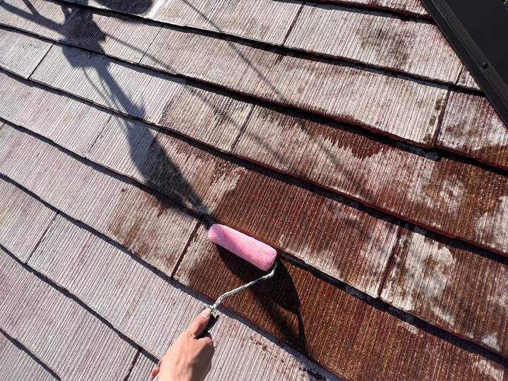 街の屋根やさんの下塗り例