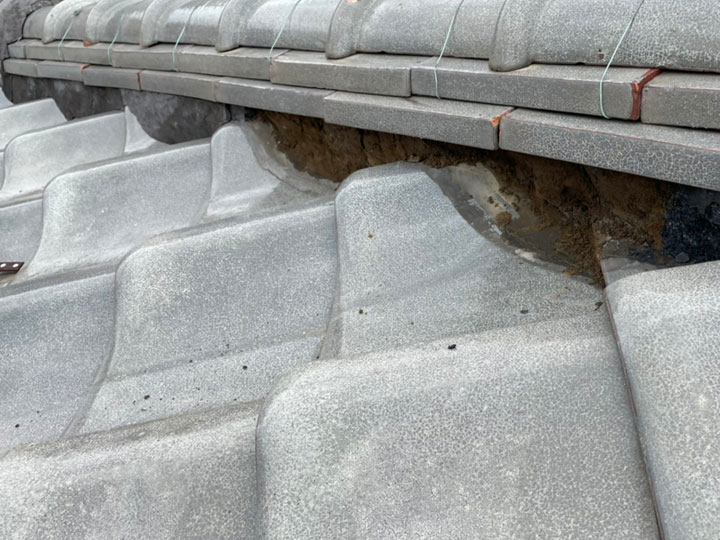 劣化していた漆喰部分