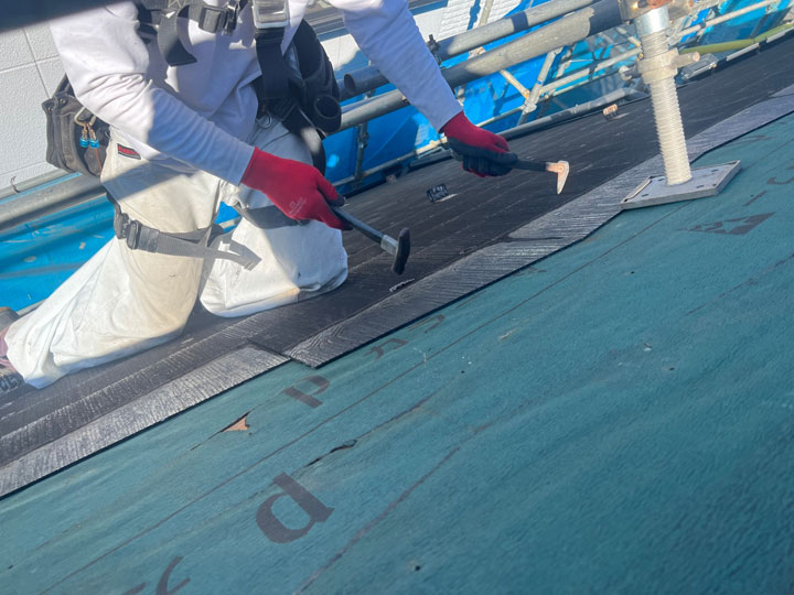 スレート撤去の様子