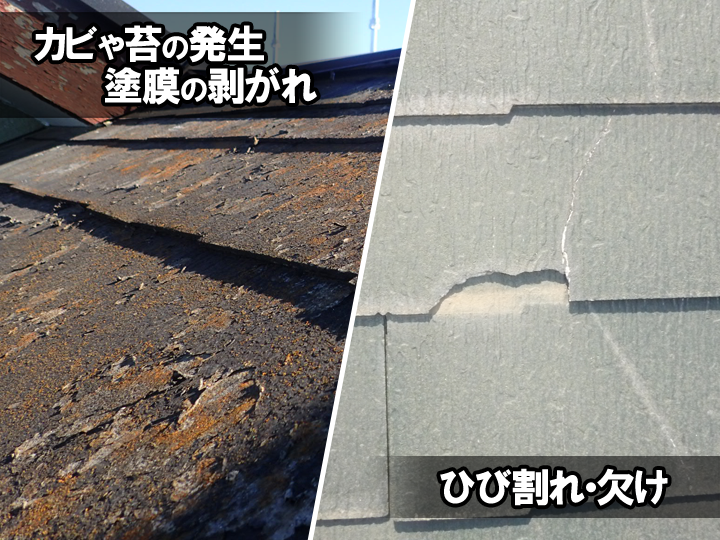 スレートの劣化症状